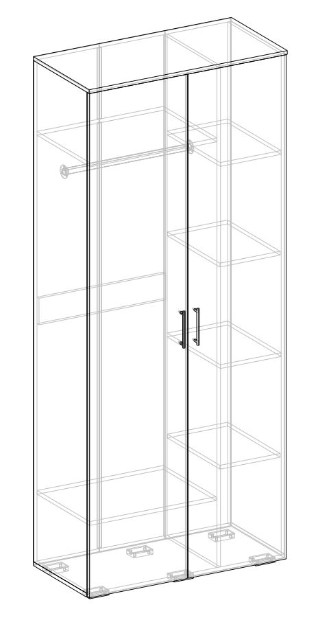 Шкаф 2-х створчатый комбинированный 440 Афина